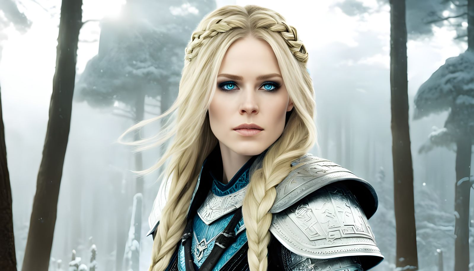 Epic Fantasy Warrior in Frosty Steel Armor