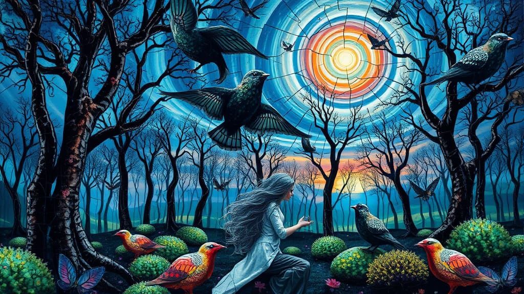 Surreal Fragmented Sculpture in Dreamlike Bio-Art Style