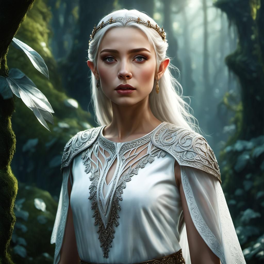 Elven Woman in Dystopian Jungle, Digital Matte Painting