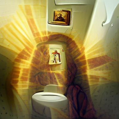 Jesus Stuck on Toilet: Renaissance Painting