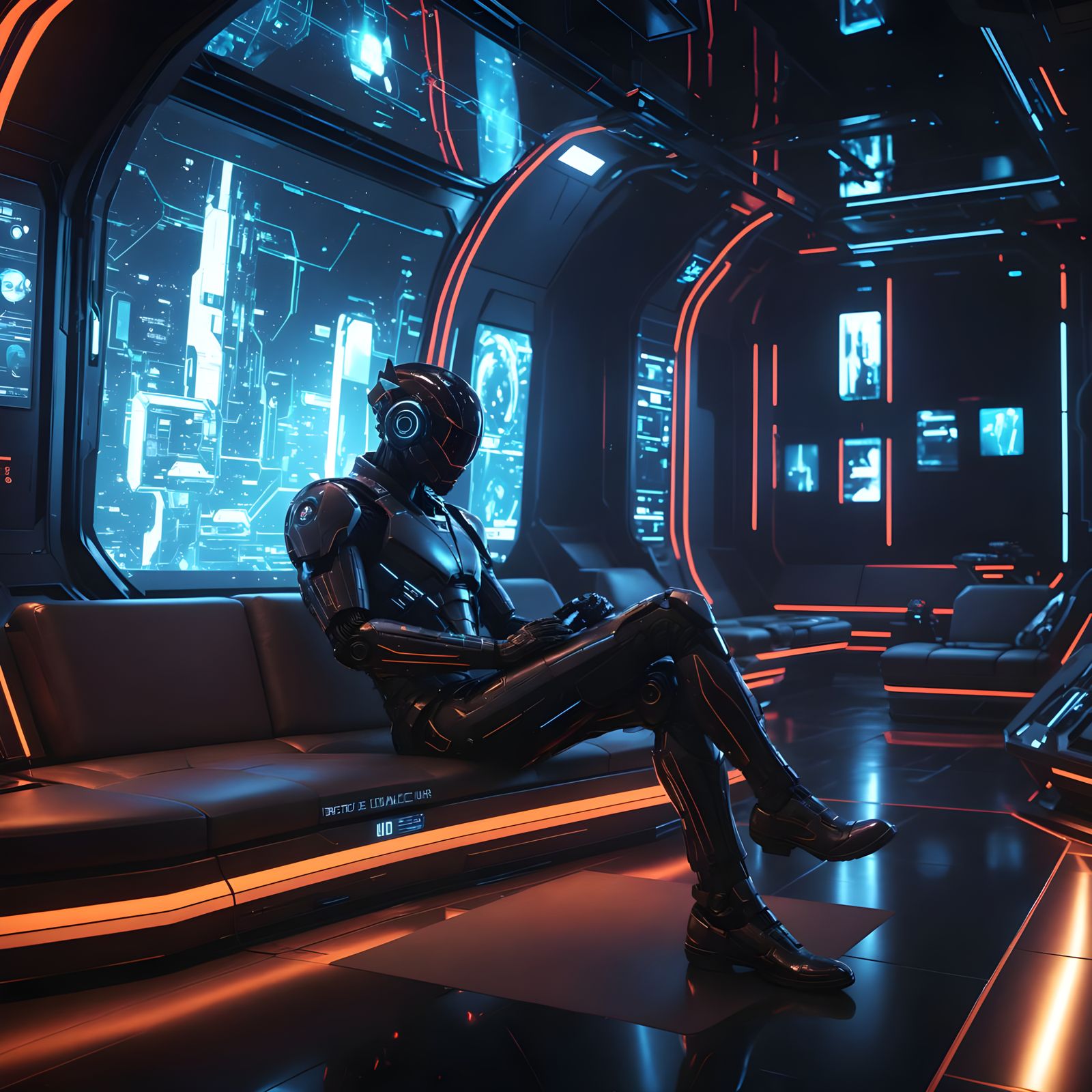 Ultra Sci-Fi Android Lounge Interior
