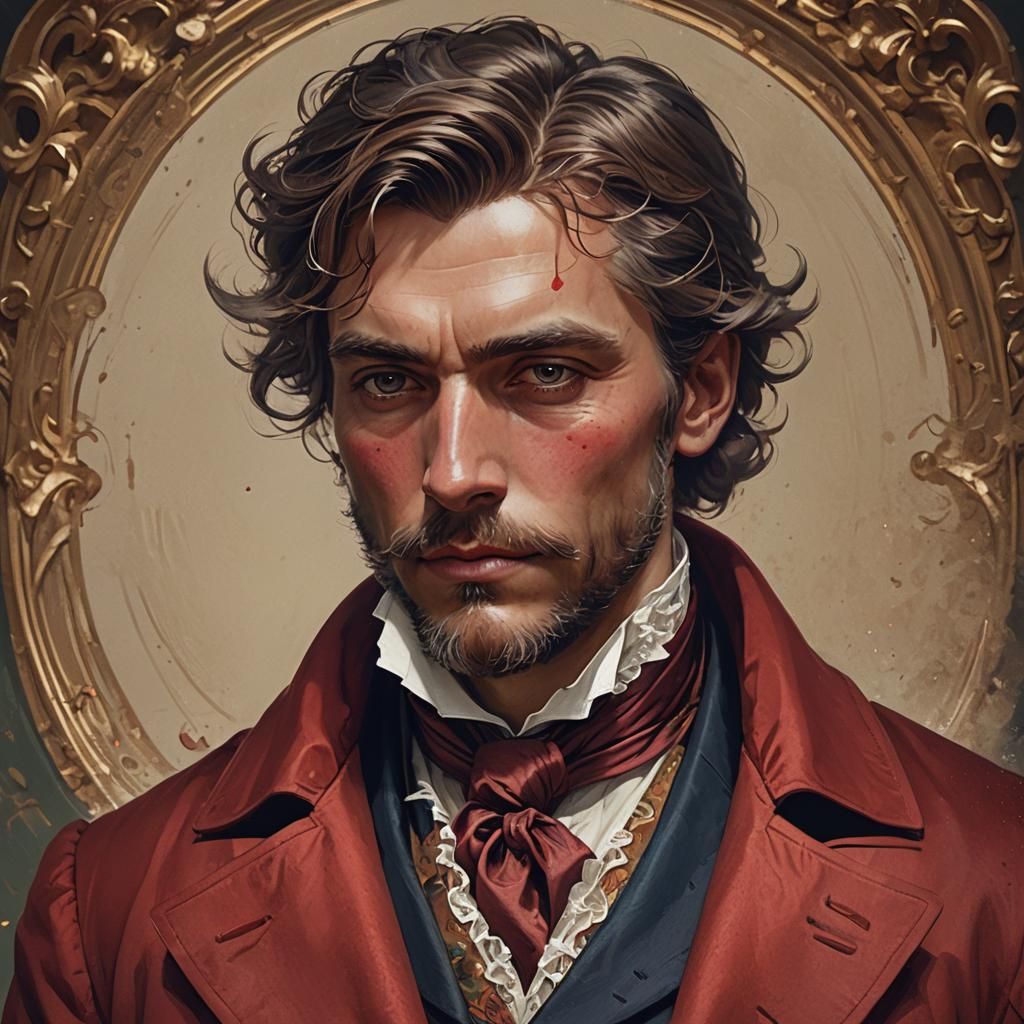 Victorian Man Portrait in Hyperdetailed Style