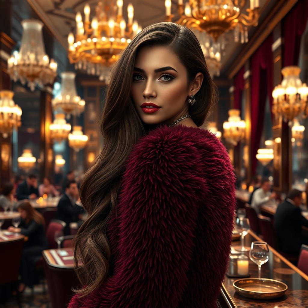 Elegant Woman in Luxe Velvet Ambiance