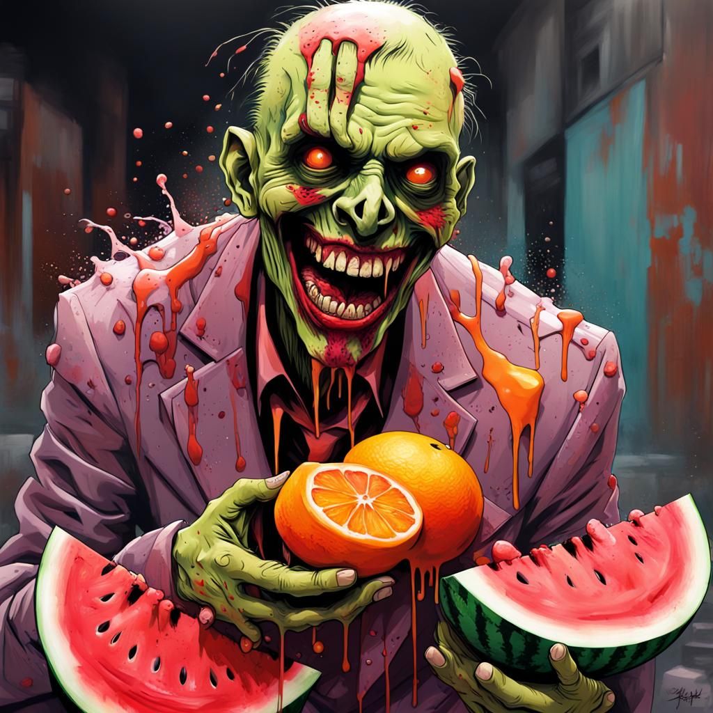 Creepy Zombie in Graffiti Art Style