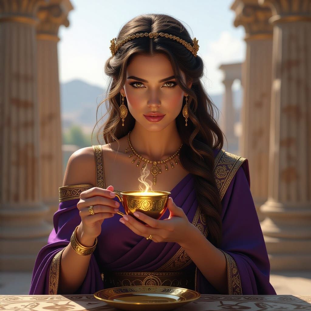 Circe: Greek Goddess of Magic in Dramatic Lighting