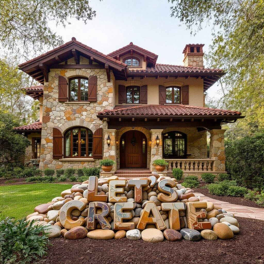 Whimsical Stone Home Inspired by Gaudí and Wright