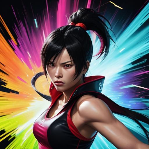 Ling Xiaoyu Tekken Fan Art in Anime Style