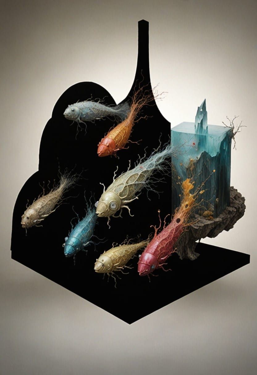 Submerged Seamount (99.997%), Vantablack and 3d Printed Specimens