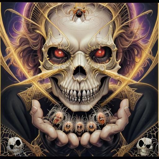 Hells Angels Emblem with Skull and Spiders