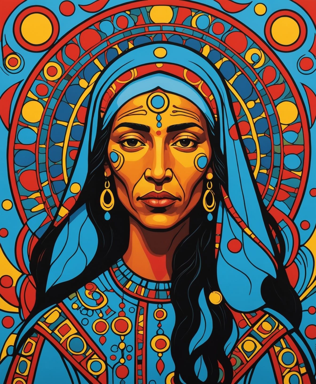 Abstract Oil Painting in Islamic Art Style