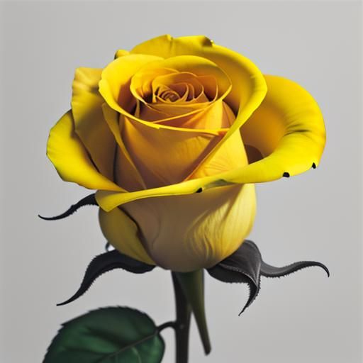 Photorealistic Yellow Rose in Vivid Color