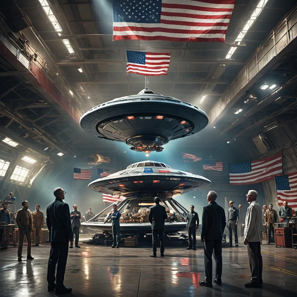 Bob Lazar in Area 51: Hyperrealistic Splash Art