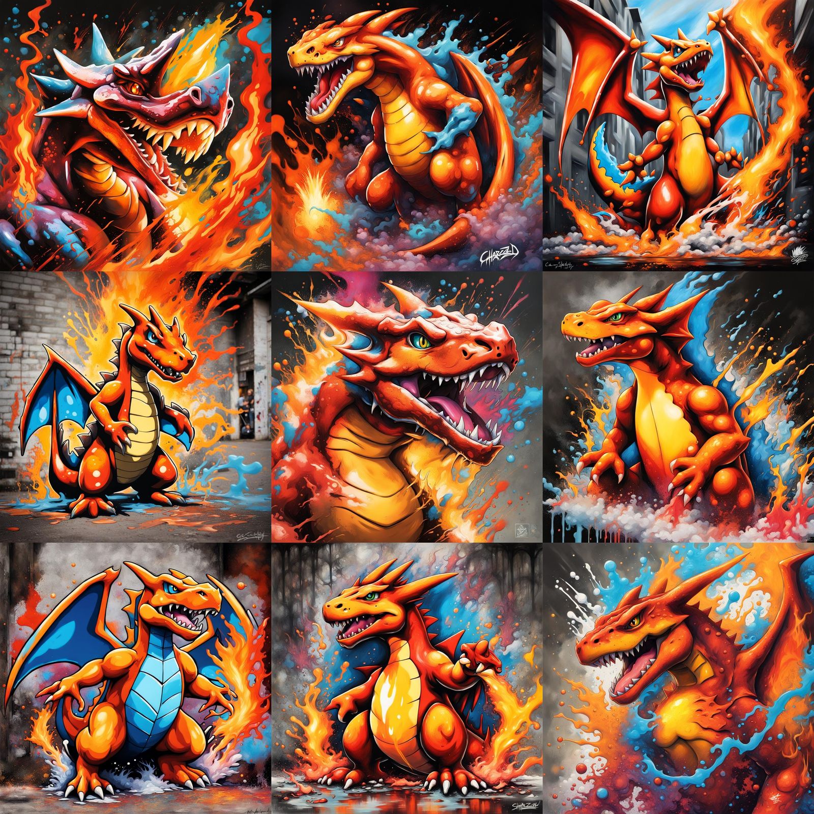 Charzard in Graffiti Art Blaze of Glory