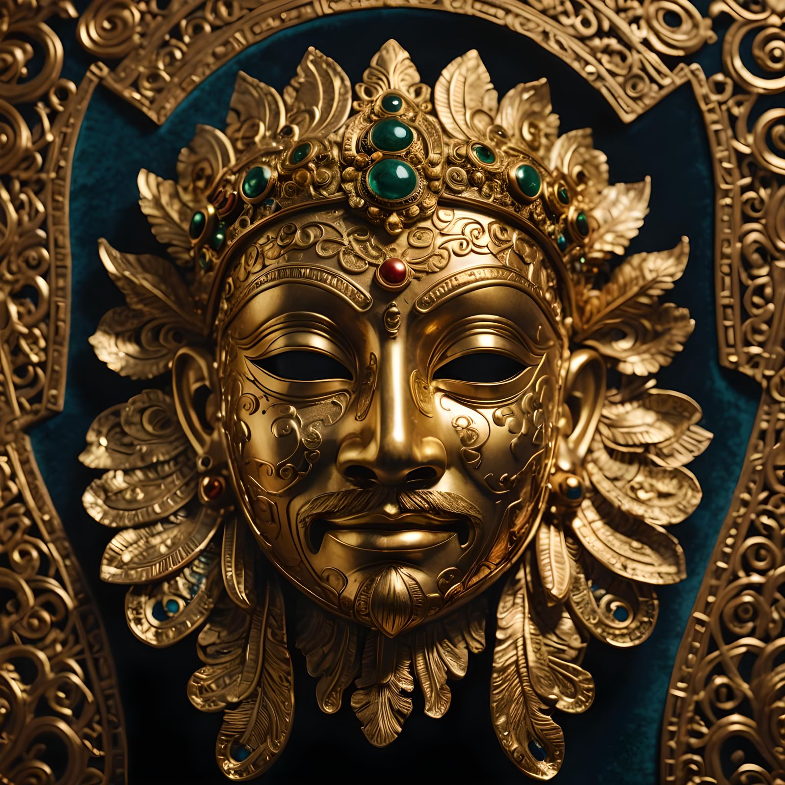 Golden God Mask: A Digital Art Rendering
