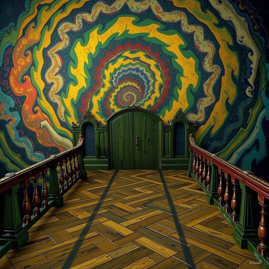 Abstract Swirling Red Forms