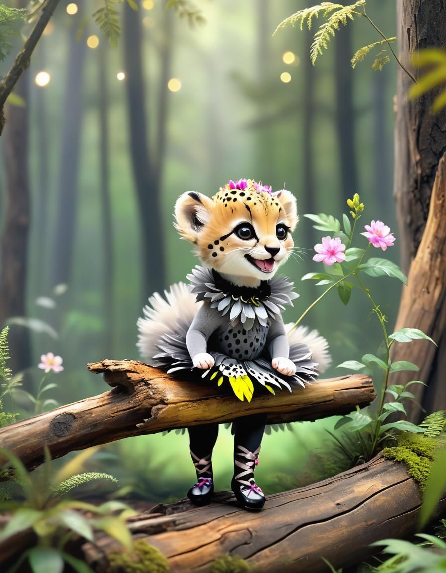 Baby Cheetah is a Ballerina! 🩰🐆