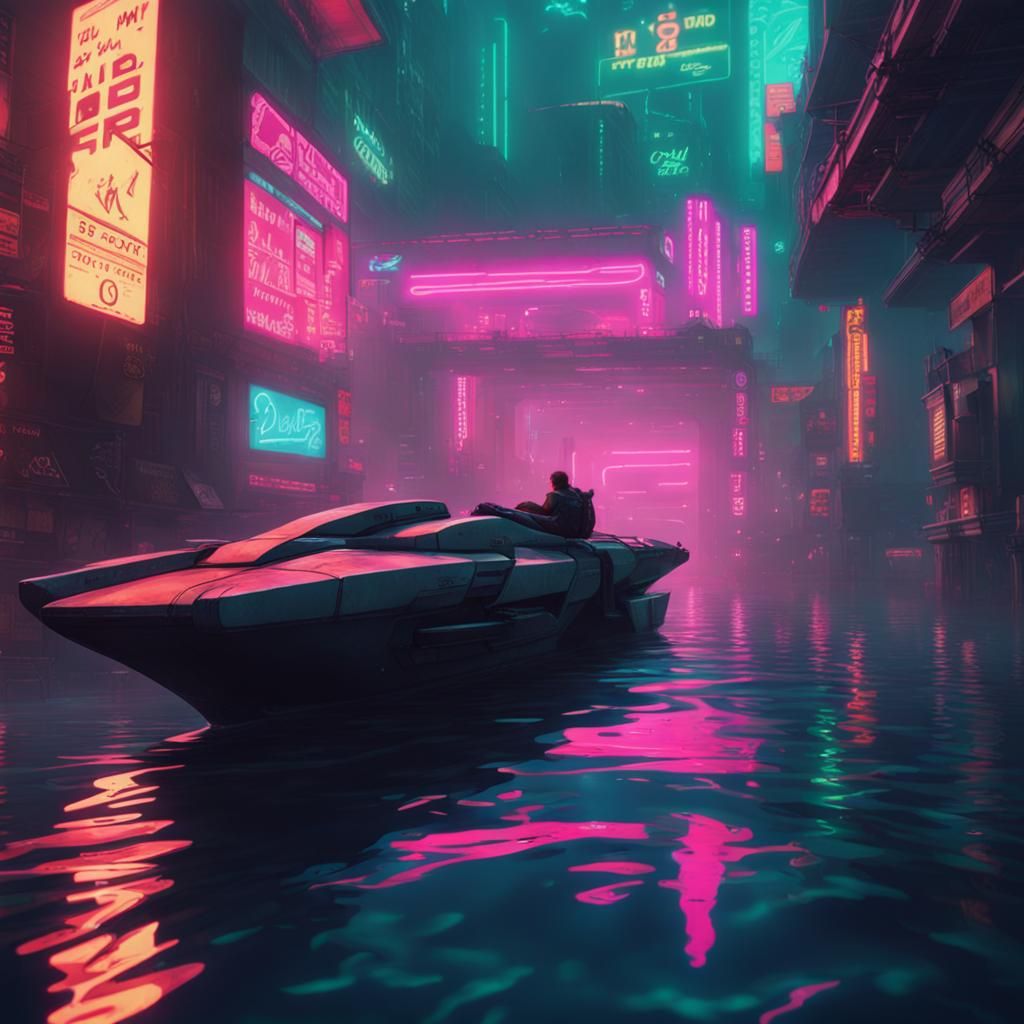 Neon Fish in Cyberpunk Style