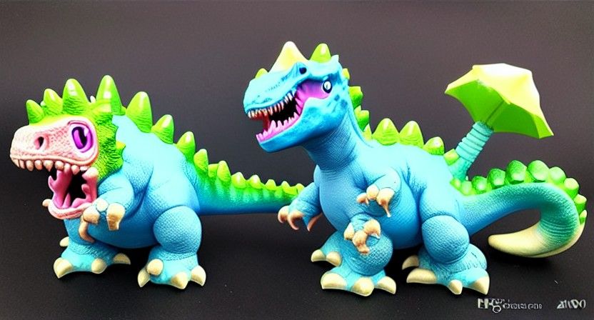 Cute Pastel Godzilla Dinosaur Toy in Resin