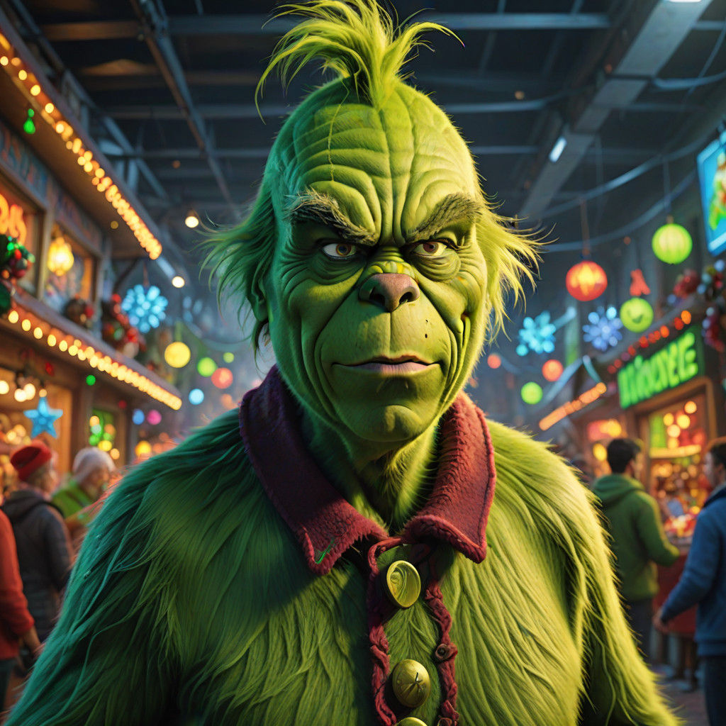 Grinch Embarks on a Vibrant Christmas Riot
