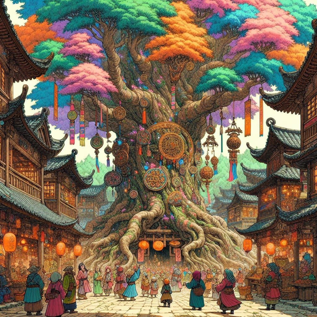 Whimsical Forest Sanctuary in Vibrant Colors