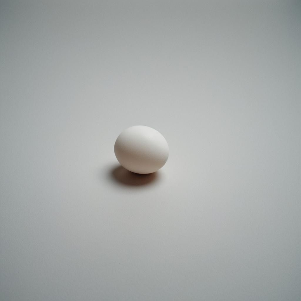 Dramatic Film Still of an Egg on White