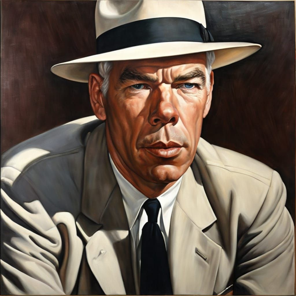 1960s Style Oil Portrait of a Serious Man