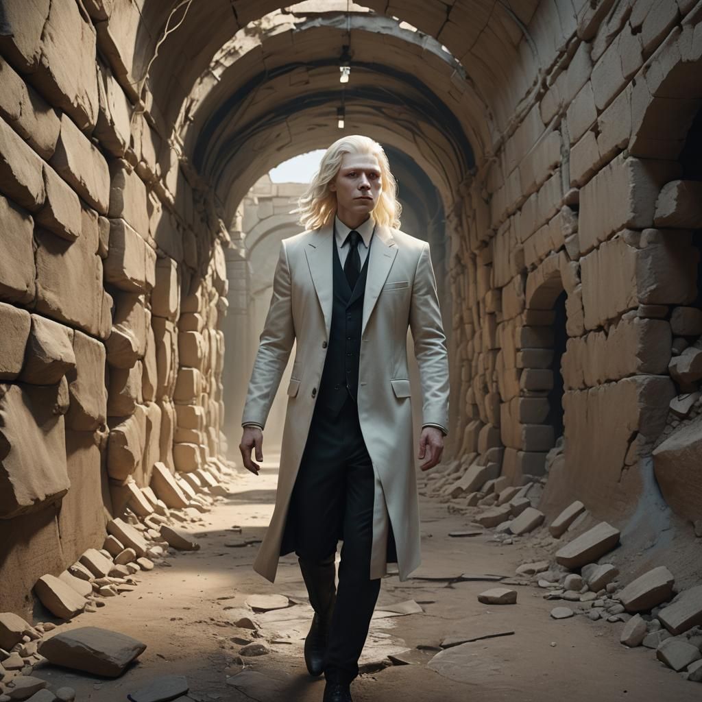 Albino Man in Tunnels: Unreal Engine 5 Concept Art