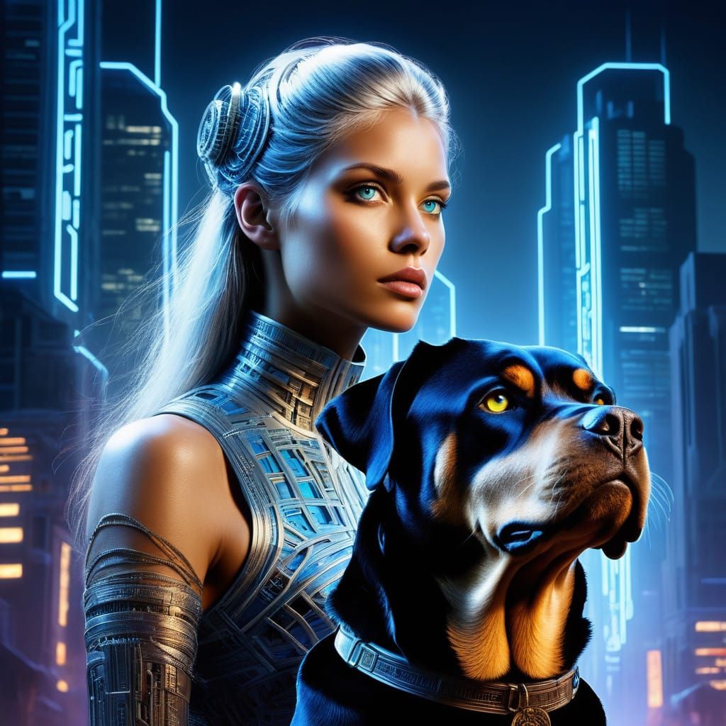 A very utopic  beautiful woman with sapphire blue eyes In bo...