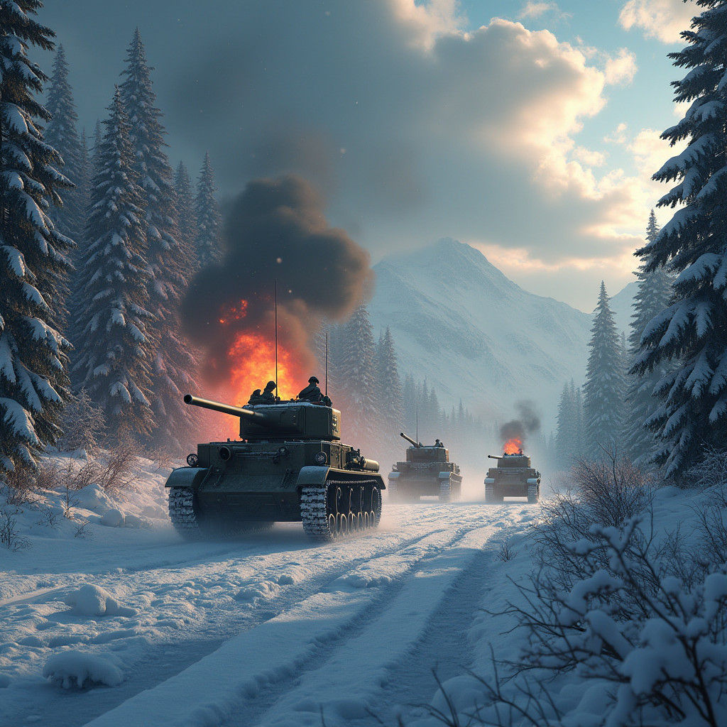 Battle of the Bulge: Detailed Matte Painting