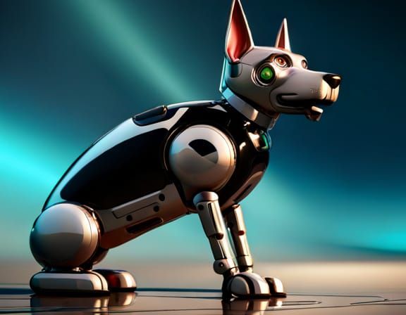 Hyperrealistic Robot Dog in Fritz Freleng Style
