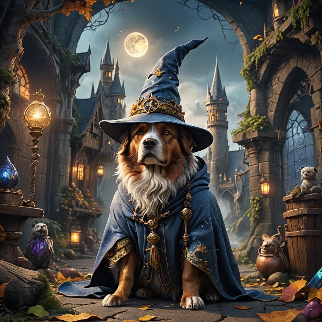 Dog Wizard: Fantasy Concept Art in 8K
