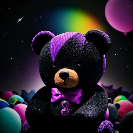 Glow-in-the-Dark Teddy Bear Plushie in Art Deco Style