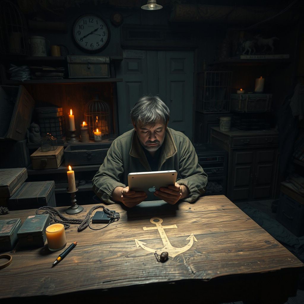 Ethereal Light: Artist's Struggle with iPad in Dark Room