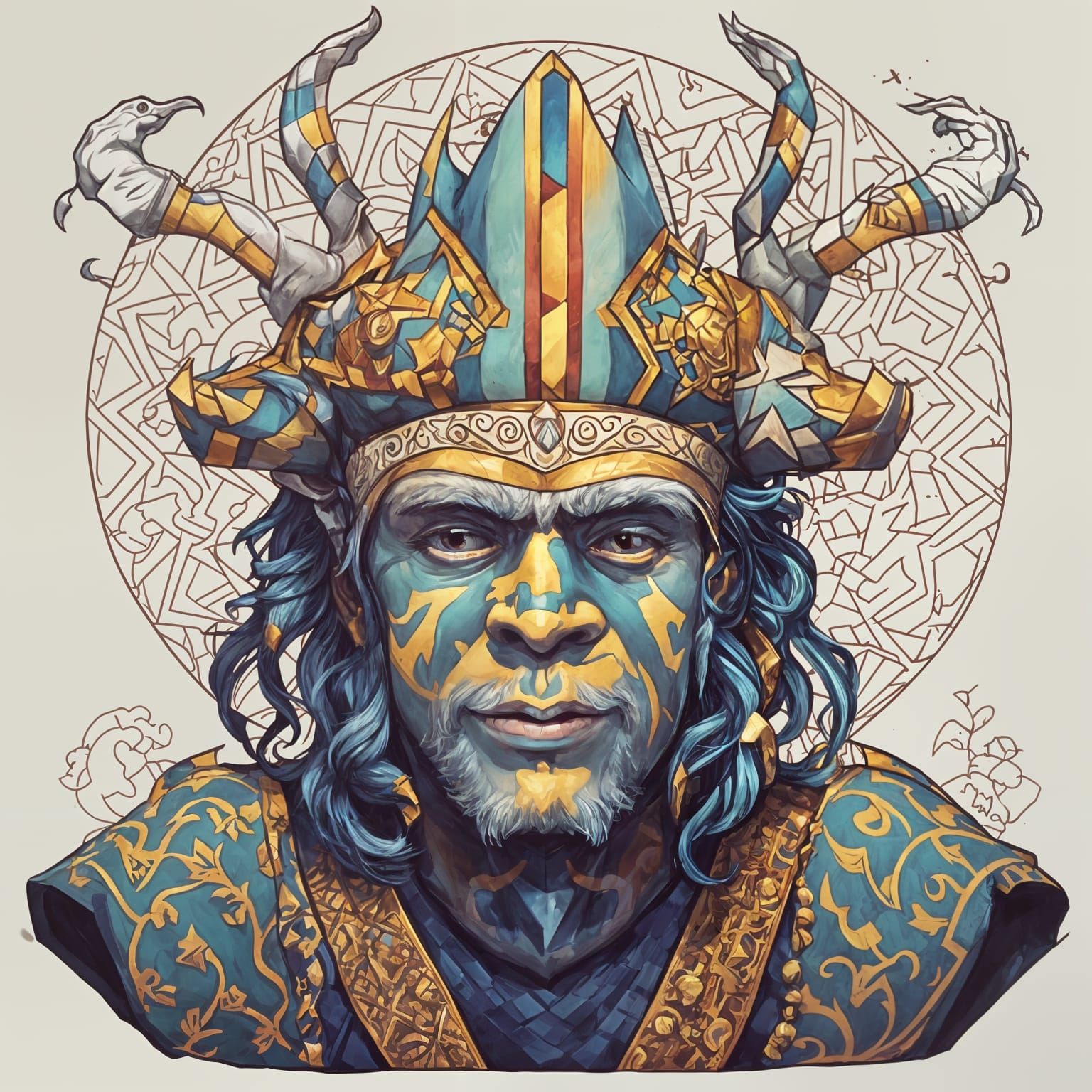 Mysterious Trickster God Portrait