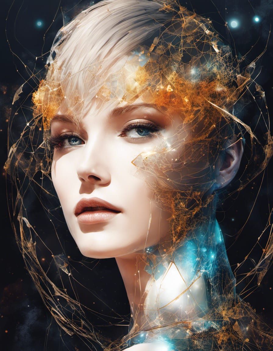 Creative Portrait with Shiny Aura, Digital Art
