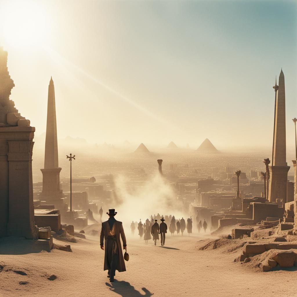 Steampunk Egyptian Necropolis in Baroque Style