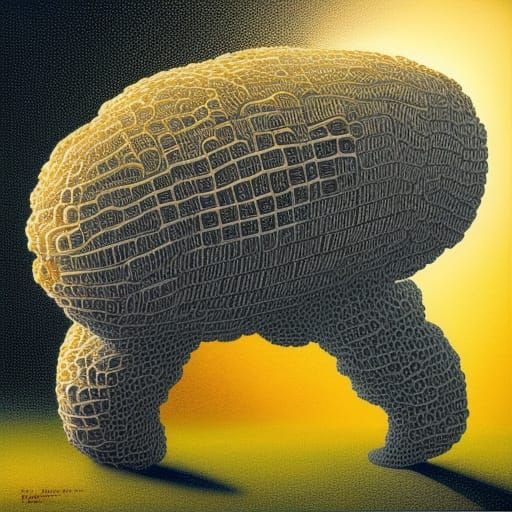 Tardigrade Bread Honeycomb in Sci-Fi Style