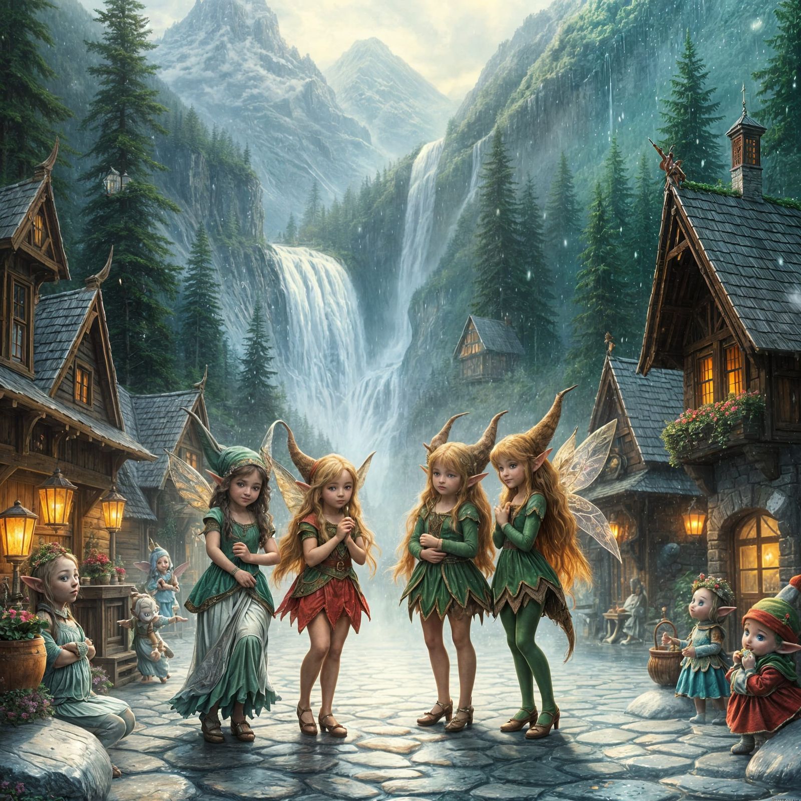Ethereal Elf and Fairy Village Fantasy