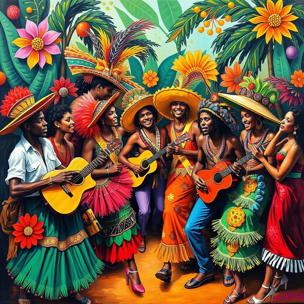 Vibrant Carnival Celebration in Brazilian Style