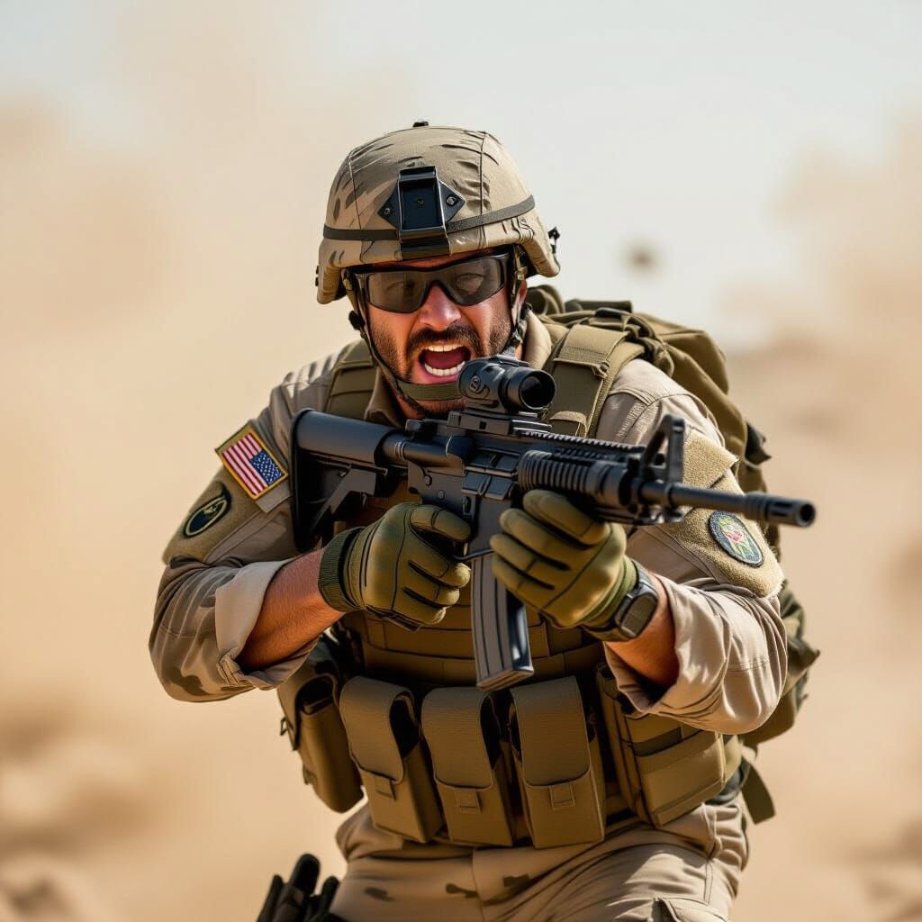 Soldier in Battle: Cinematic Action Scene