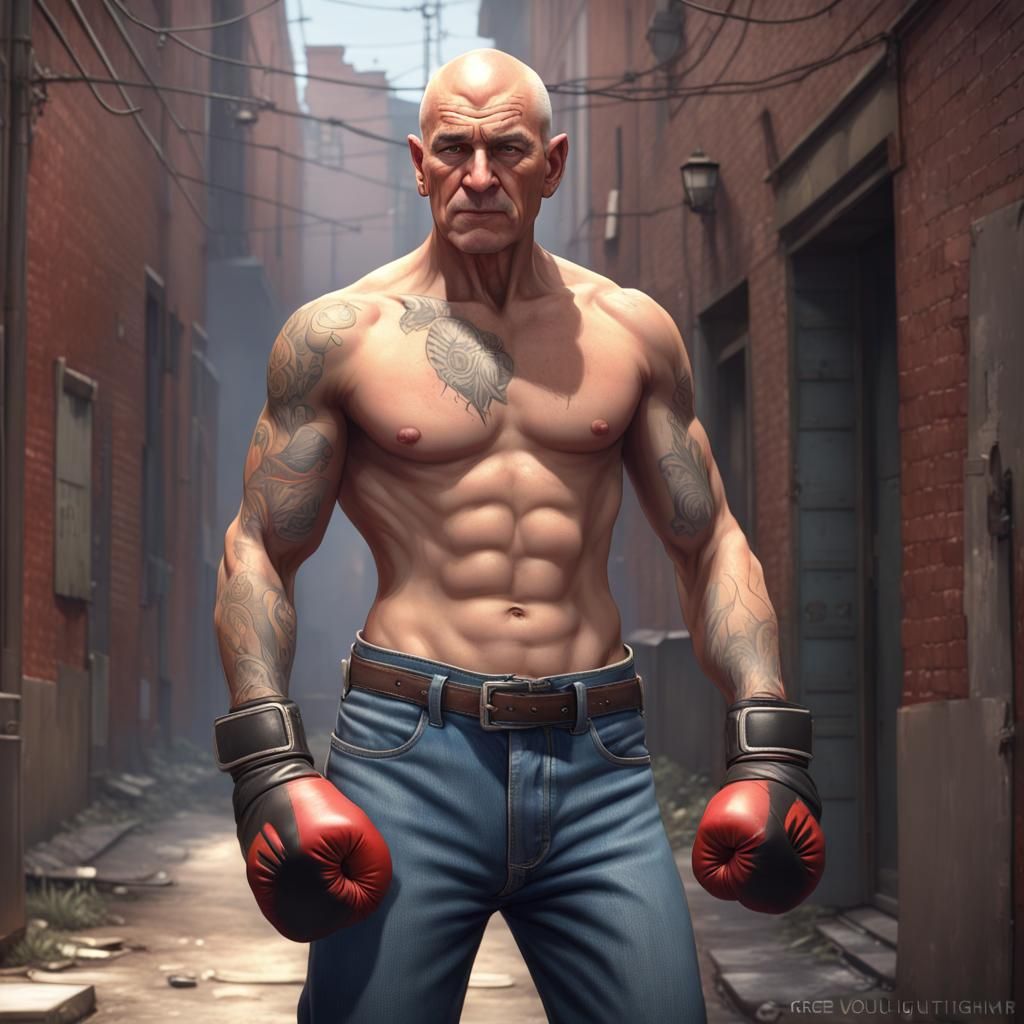 Skinheads with Mohawk Haircuts in Alleyway Portrait