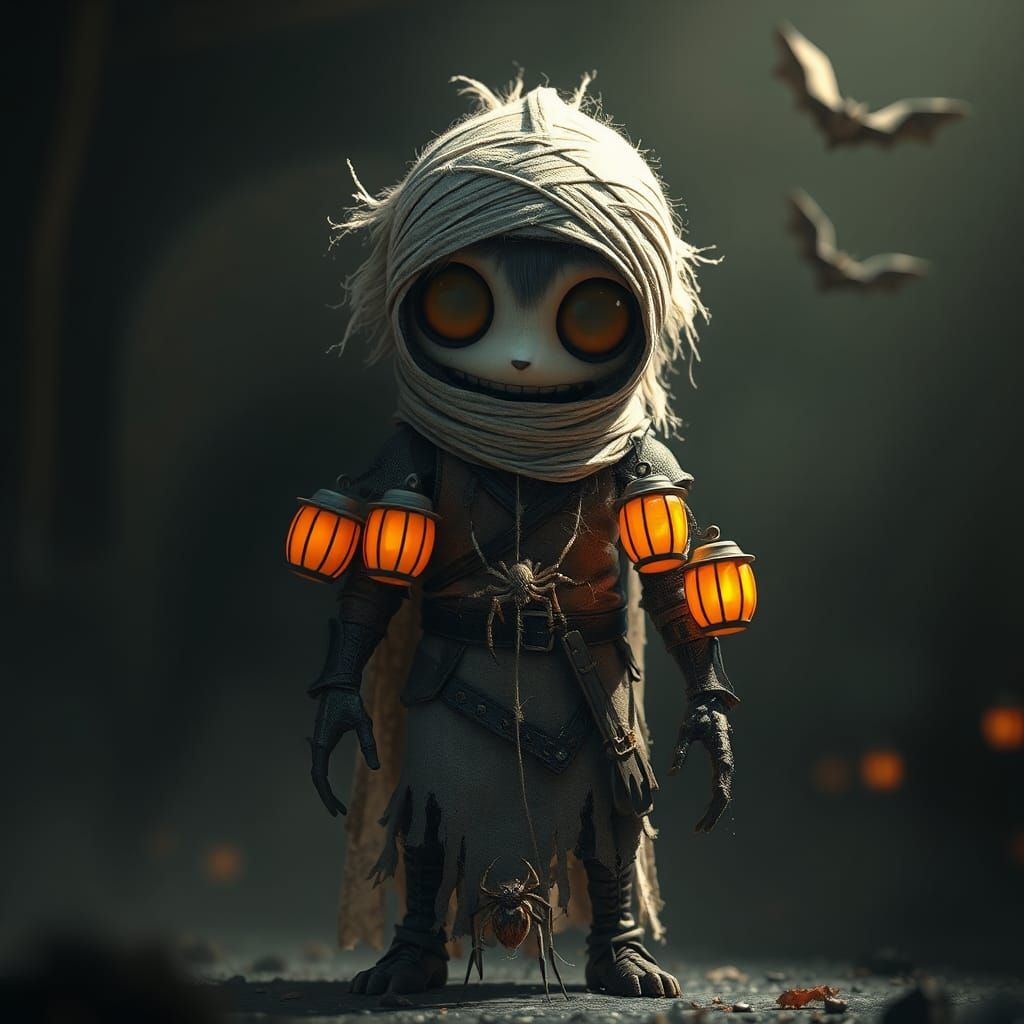 Headless Halloween Knight in Spooky Scene
