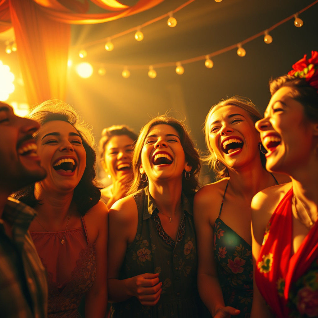 Golden Laughter: A Vintage Moment of Joy