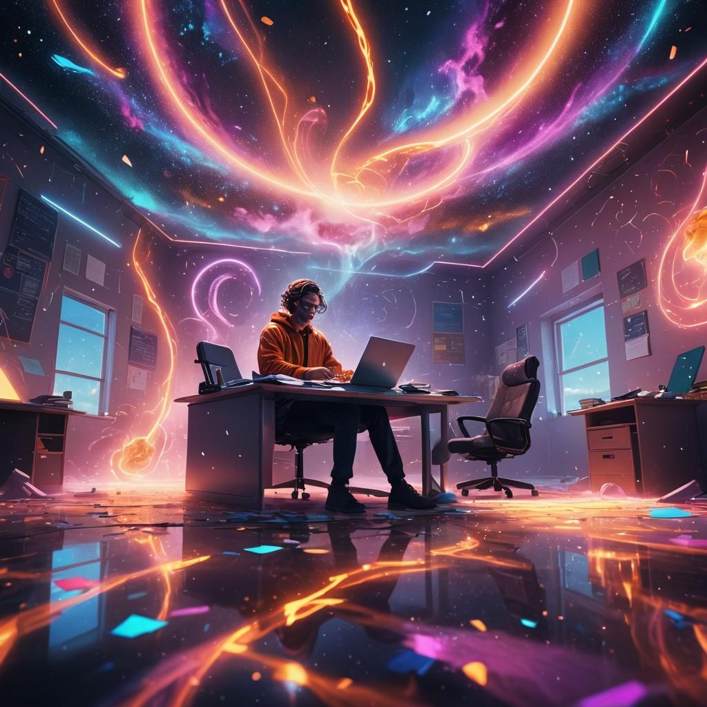 Cosmic Termination Letter in Surreal Astral Illustration