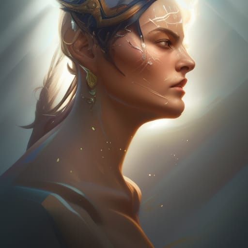 Sagittarius Woman Portrait in Hyperdetailed Digital Art