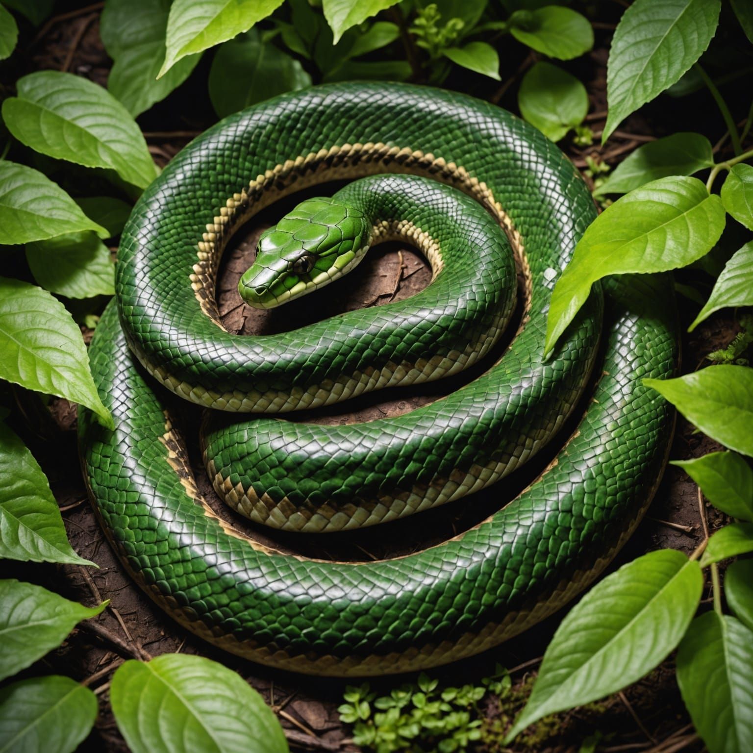A realistically rendered snake