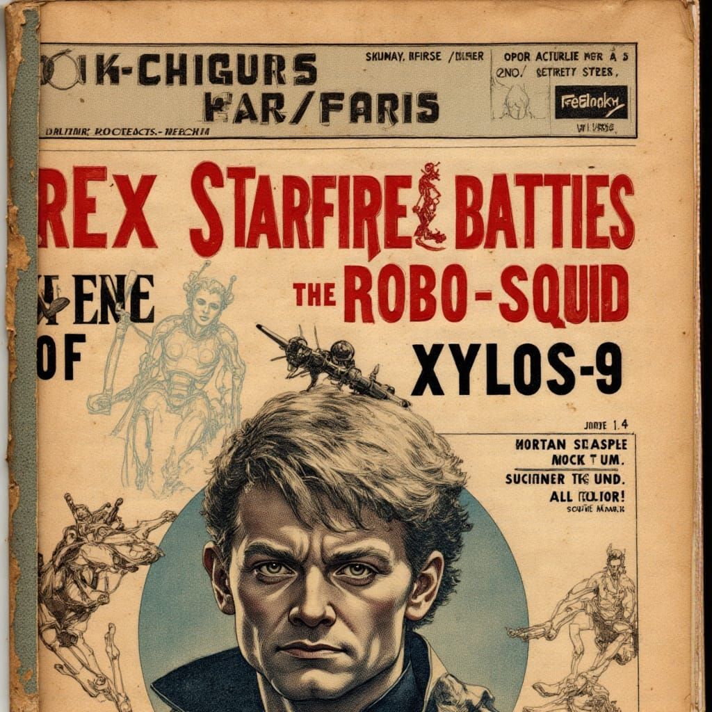 1940s Pulp Sci-Fi Magazine Cover Art