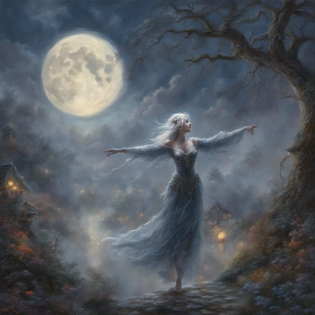 Ethereal Drow Dance Under the Moon