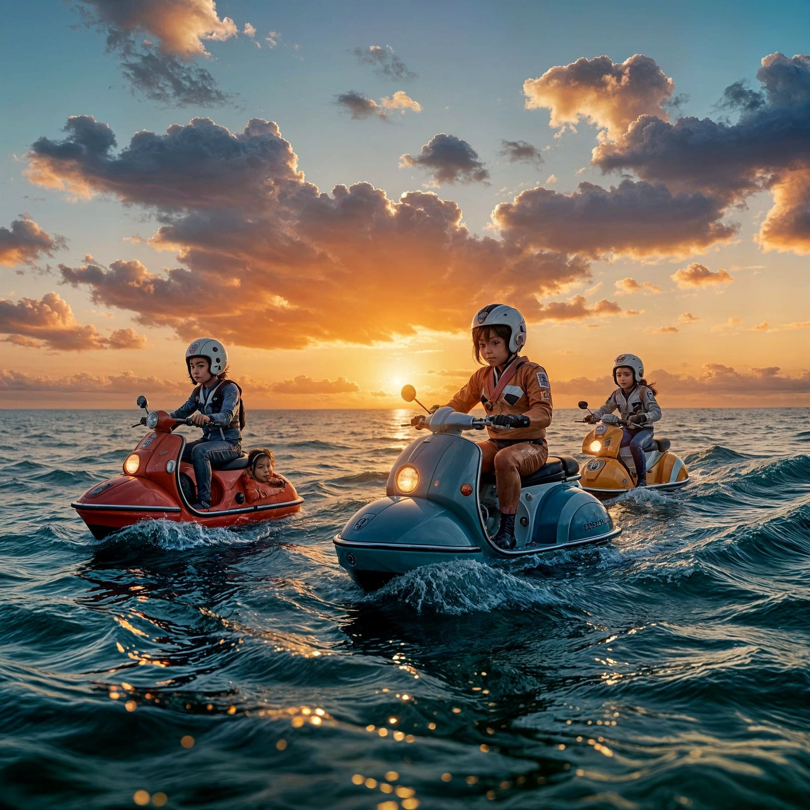 Bōsōzoku Ride into the Sunset: Hyperrealistic Photo