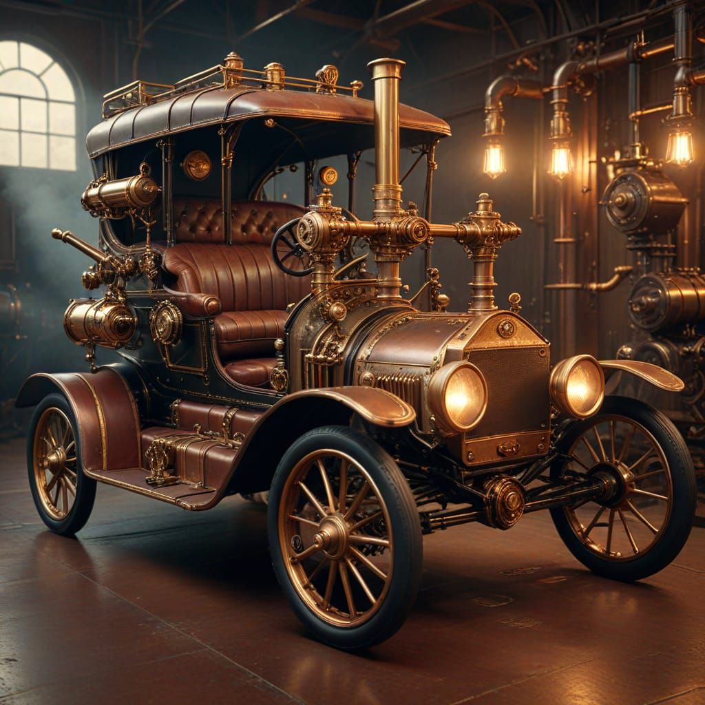 Steampunk Model T Ford with Brass Details
